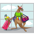 Kangaroo travels with a family vector image