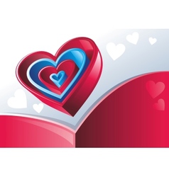 Red and blue hearts vector image