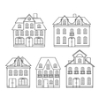 Old hand drawing houses isolated vector image