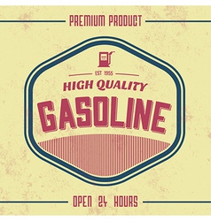 Vintage Gasoline Sign Retro Template vector image