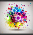 Grunge floral background vector image