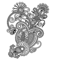 Line art ornate flower design vector image