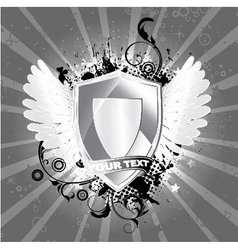 Vintage shield with floral vector image