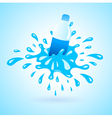 Water bottle splash element blue vector image