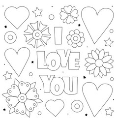 i love you coloring page vector image