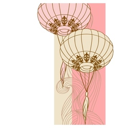 Fairy-lights Big traditional chinese lanterns vector image