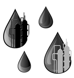 Oil and gasoline symbols vector image