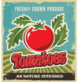 Retro tomato vintage advertising poster vector image