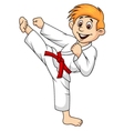 Boy cartoon doing martial art vector image