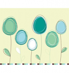 Easter eggs flowers card vector image