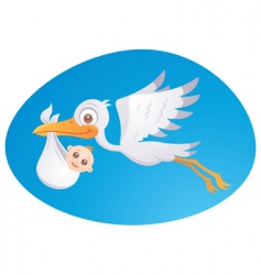 Baby delivery stork vector image