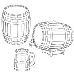 A barrel mug isolated on white vector image