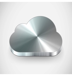 Metal cloud icon vector image