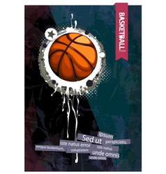Grunge basketball vector image