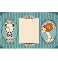 Vintage portraits background vector image