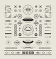 Linear thin line art deco retro vintage design vector image