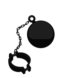 Male hands breaking steel handcuffs Black and Vector Image