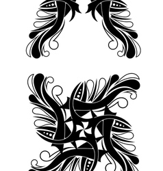 Elegant Black-white Tribal Tattoo Design vector image