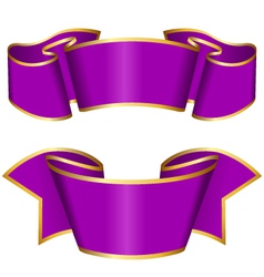 Purple ribbon collection vector image