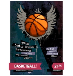 Grunge basketball vector image