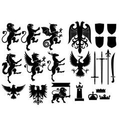 Heraldry set vector image