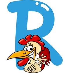 R for rooster vector image