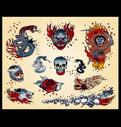 Set of tattoos vector image