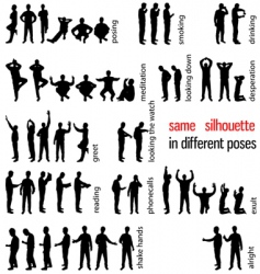 Silhouettes set vector image