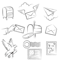 Mail and post delivery vector image