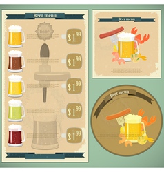 Vintage postcard menu vector image