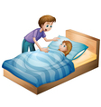 A boy and sleeping girl vector image