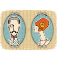 Vintage portraits background vector image