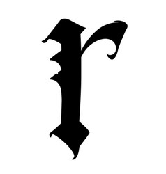 Letter r in gothic style alphabet the symbol Vector Image
