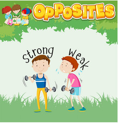 Opposite adjective with strong and weak Royalty Free Vector