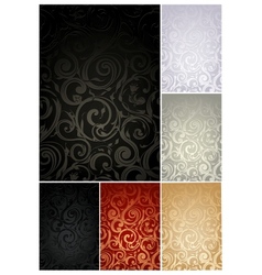 Seamless Wallpaper Pattern set of six colors vector image