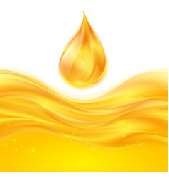 Yellow liquid oil background vector image