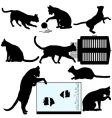 Pet cat silhouette vector image