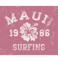 Maui Bay surfing vector image