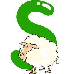 S for sheep vector image