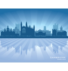 Cambridge England city skyline silhouette vector image