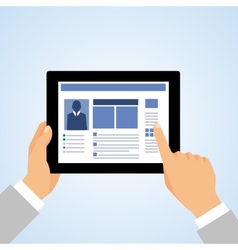 Hand tablet pc social vector image