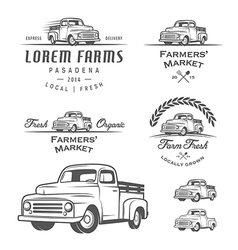Set of retro farming labels and badges vector image