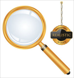 Realistic magnifying glass vector image