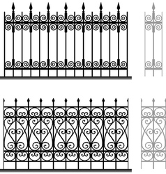 Wrought iron modular railings and fences vector image