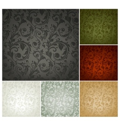 Seamless Wallpaper Pattern set of six colors vector image