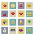 Slot machine and gambling flat icon set Slot machine and gambling flat icon set vector image