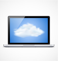 Laptop with cloud icon vector image
