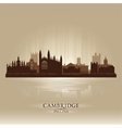 Cambridge England city skyline silhouette vector image