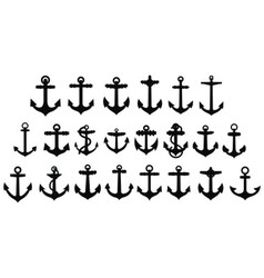 Anchor silhouettes set vector image