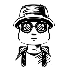 Cartoon vacation outfit man with bag vector image